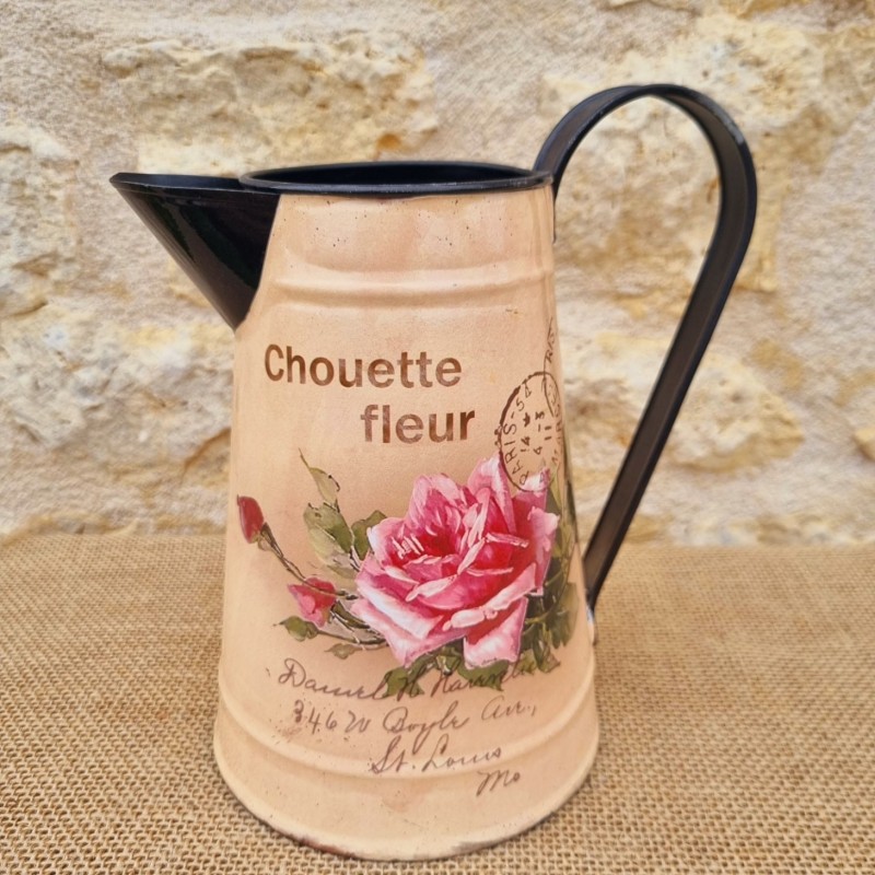  Broc décoratif style ancien carte postale et rose 18,90 € LEZARD DU JARDIN