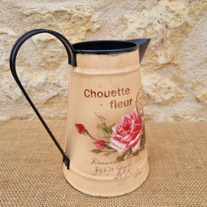  Broc décoratif style ancien carte postale et rose 18,90 € LEZARD DU JARDIN