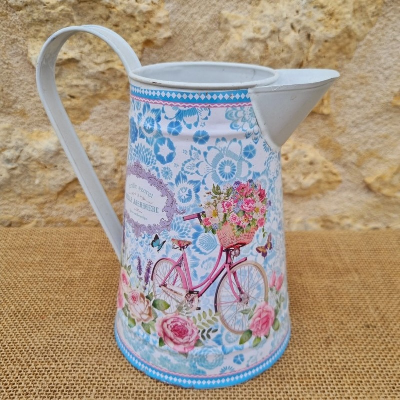  Broc décoratif style ancien vélo et fleurs couleurs pastel 18,90 € LEZARD DU JARDIN