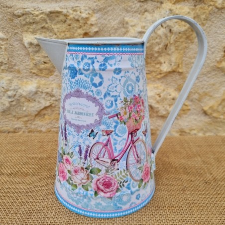  Broc décoratif style ancien vélo et fleurs couleurs pastel 18,90 € LEZARD DU JARDIN