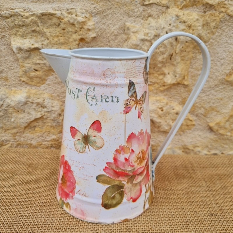  Broc décoratif style ancien motifs écritures, papillons et fleurs 18,90 € LEZARD DU JARDIN