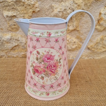 Broc décoratif style ancien motifs roses 18,90 € LEZARD DU JARDIN