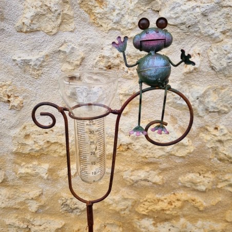 Pluviomètre décoratif motif grenouille coloré 132 cm 34,90 € LEZARD DU JARDIN
