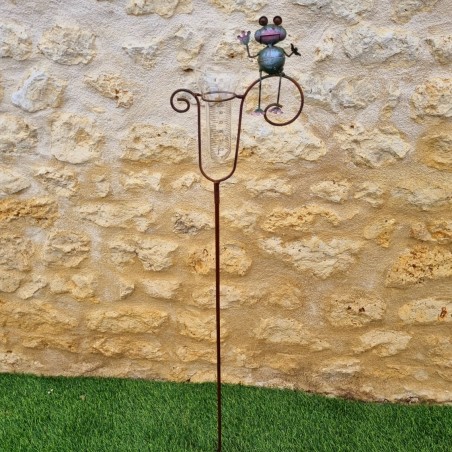 Pluviomètre décoratif motif grenouille coloré 132 cm 34,90 € LEZARD DU JARDIN