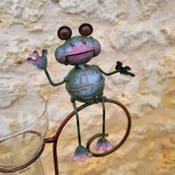Pluviomètre décoratif motif grenouille coloré 132 cm 34,90 € LEZARD DU JARDIN