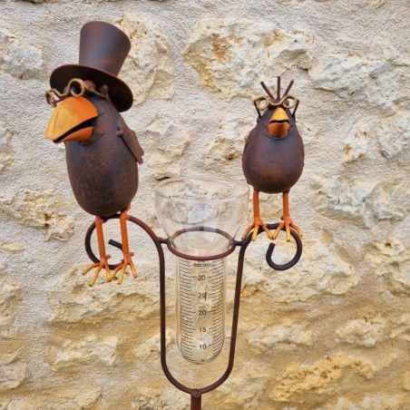 Pluviomètre décoratif motif corbeaux couleur marron 145 cm 39,90 € LEZARD DU JARDIN