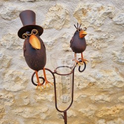 Pluviomètre décoratif motif corbeaux couleur marron 145 cm 39,90 € LEZARD DU JARDIN