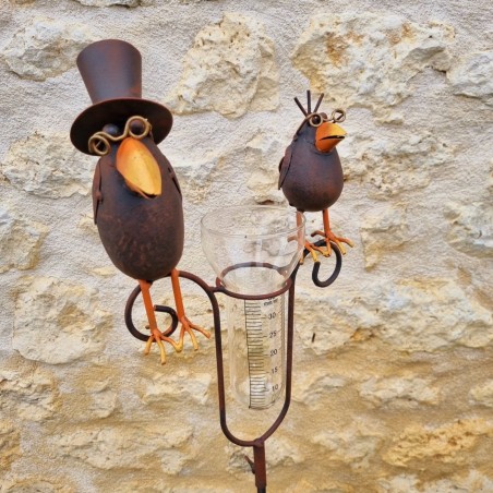Pluviomètre décoratif motif corbeaux couleur marron 145 cm 39,90 € LEZARD DU JARDIN