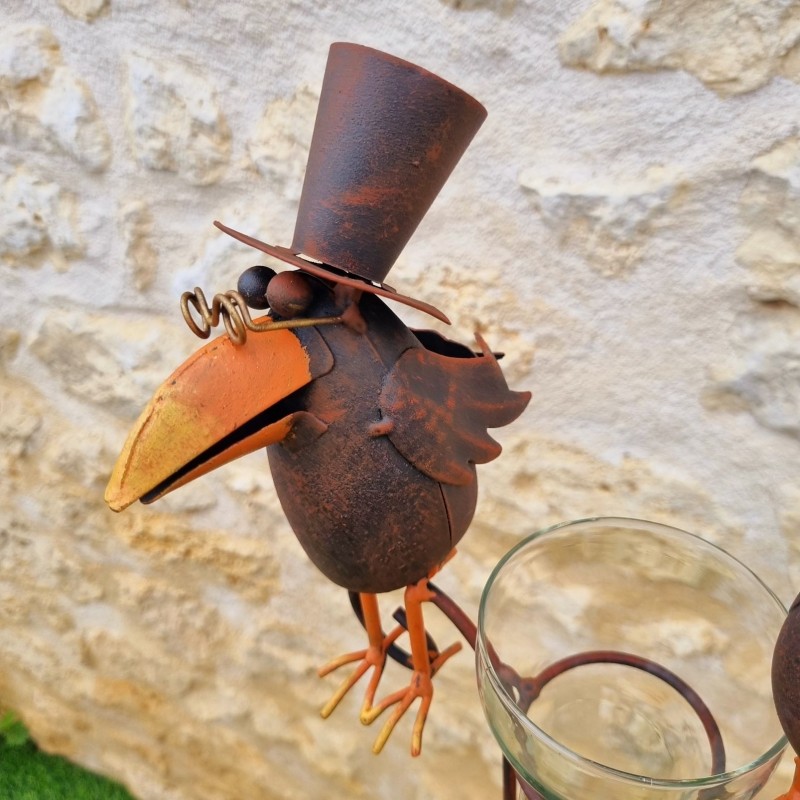 Pluviomètre décoratif motif corbeaux couleur marron 145 cm 39,90 € LEZARD DU JARDIN