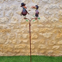 Pluviomètre corbeaux décoratif métal H127 | Lézard du Jardin
