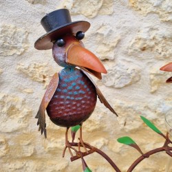 Pluviomètre corbeaux décoratif métal H127 | Lézard du Jardin