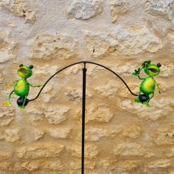 Balancier en fer motif deux grenouilles très colorés