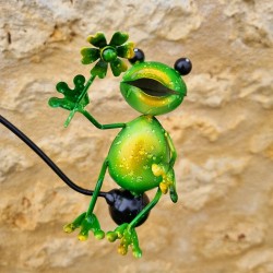 Balancier en fer motif deux grenouilles très colorés