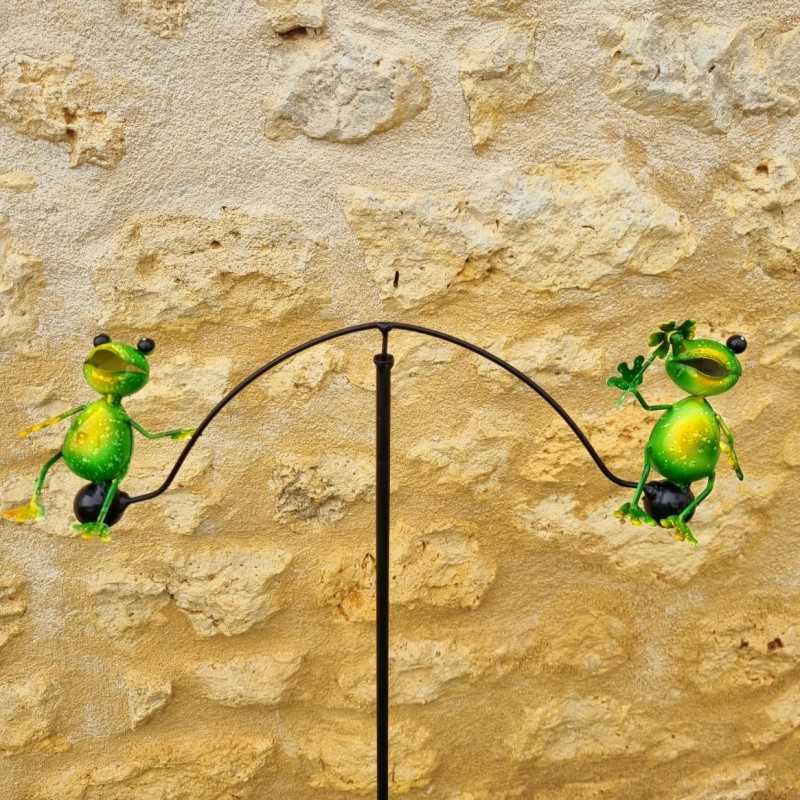 Balancier en fer motif deux grenouilles très colorés