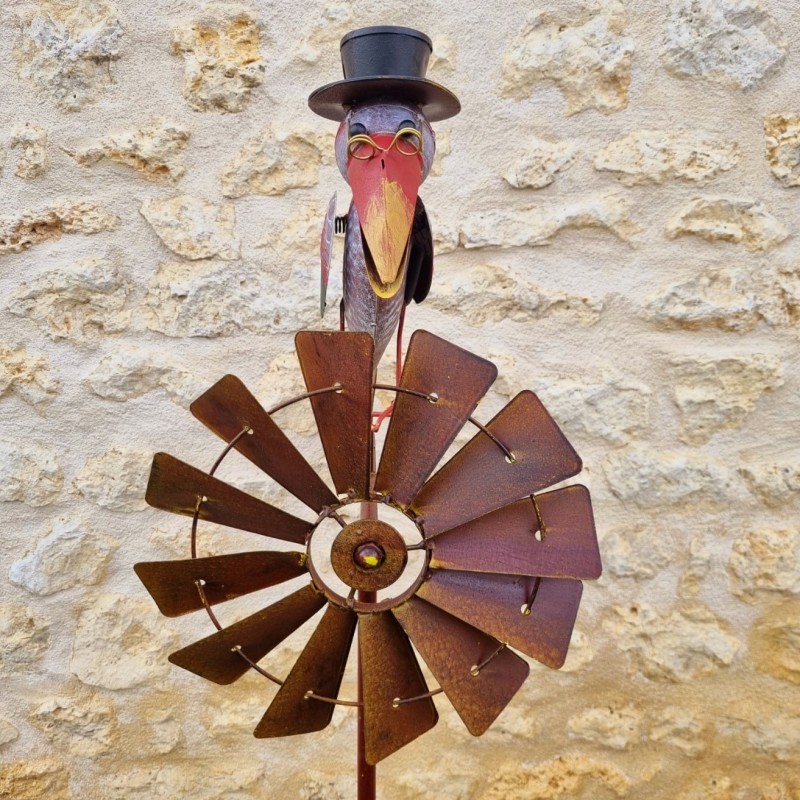 Pic, mobile, éolienne de jardin en fer motif corbeau 54,90 € LEZARD DU JARDIN