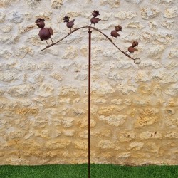 Pic de jardin décoratif, mobile, balancier en fer famille d'oiseaux 39,90 € LEZARD DU JARDIN