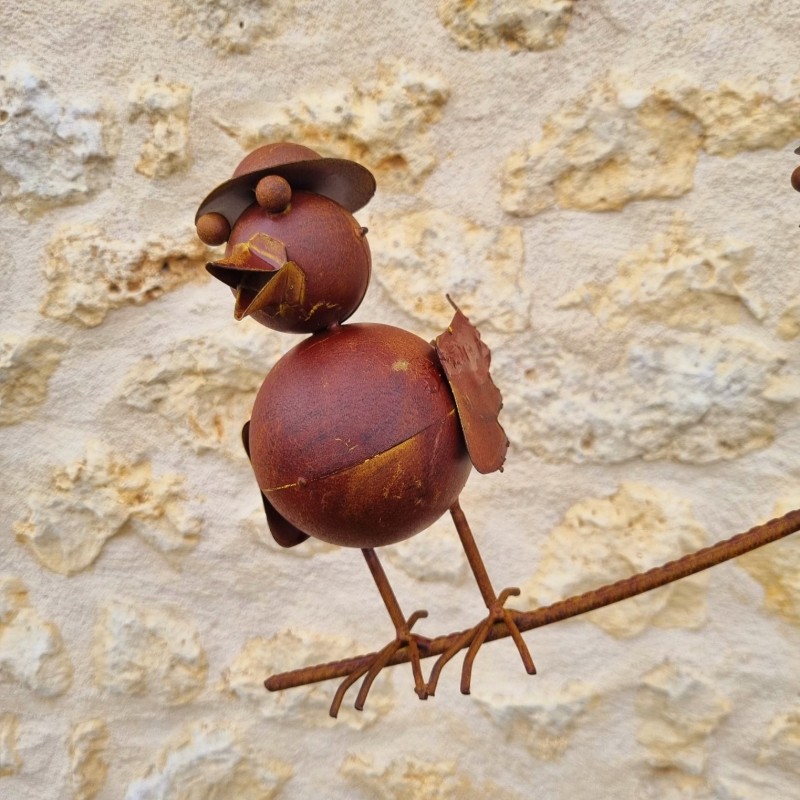 Pic de jardin décoratif, mobile, balancier en fer famille d'oiseaux 39,90 € LEZARD DU JARDIN