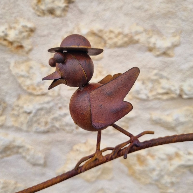 Pic de jardin décoratif, mobile, balancier en fer famille d'oiseaux 39,90 € LEZARD DU JARDIN