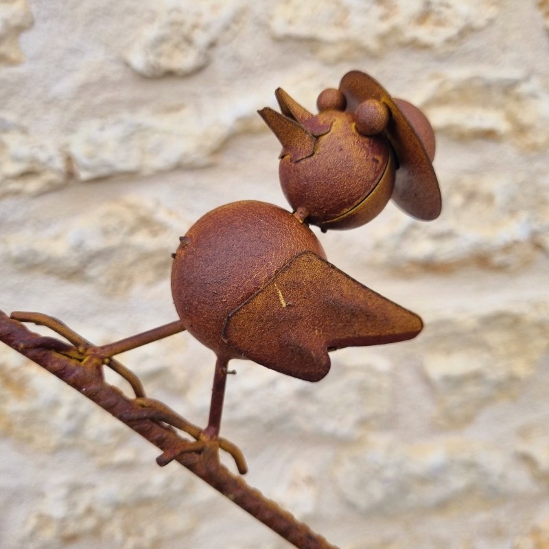 Pic de jardin décoratif, mobile, balancier en fer famille d'oiseaux 39,90 € LEZARD DU JARDIN