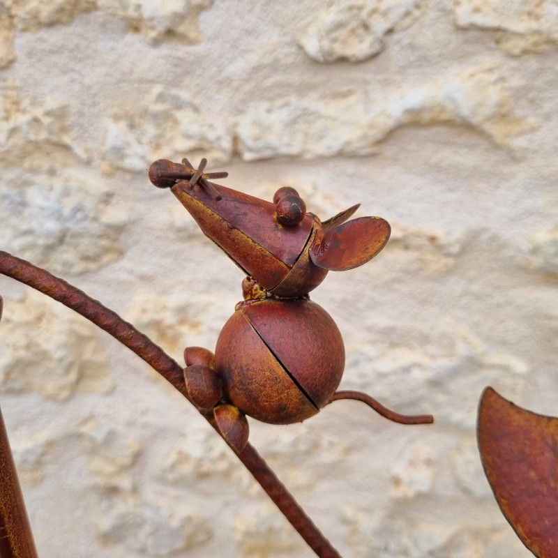 Mobile de Jardin décoration métal chat et souris hauteur 156 cm 39,90 € LEZARD DU JARDIN
