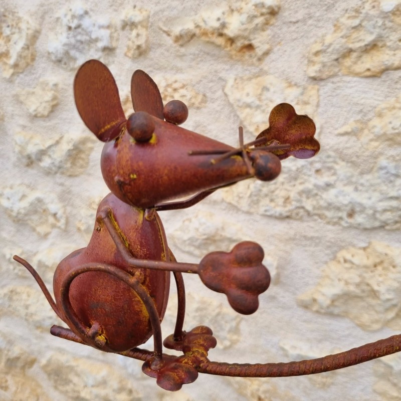Mobile de Jardin décoration métal chat et souris hauteur 156 cm 39,90 € LEZARD DU JARDIN