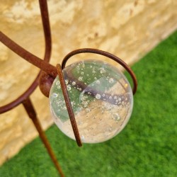 Balancier, pic de jardin en fer chouette ronde