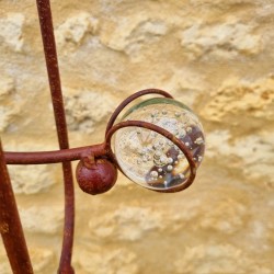 Balancier corbeau de jardin métal et verre à planter. -LDJ .