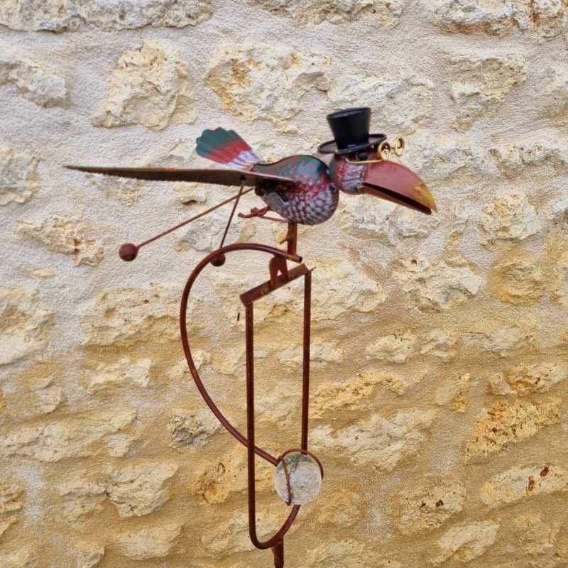 Balancier jardin oiseau métal H127 | Lézard du Jardin. LDJ .
