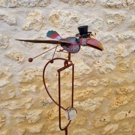 Balancier jardin oiseau métal H127 | Lézard du Jardin. LDJ .