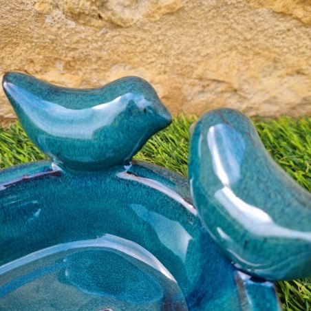  Bain d'oiseaux, mangeoire en terre cuite à posé bleu 28,90 € LEZARD DU JARDIN