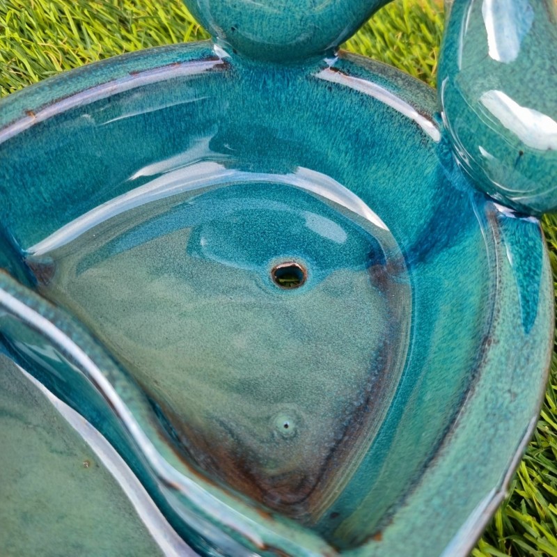  Bain d'oiseaux, mangeoire en terre cuite à posé bleu 28,90 € LEZARD DU JARDIN