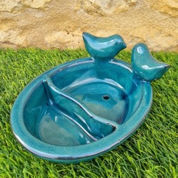  Bain d'oiseaux, mangeoire en terre cuite à posé bleu 28,90 € LEZARD DU JARDIN