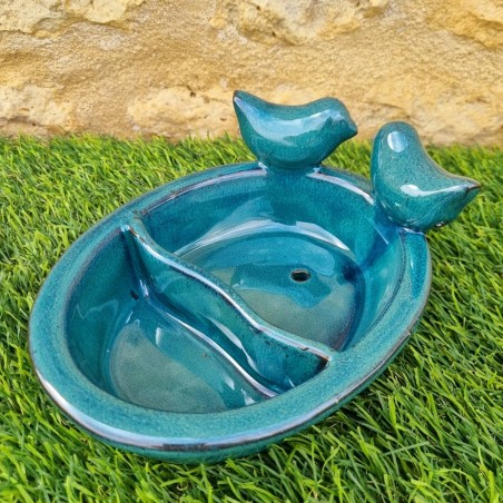  Bain d'oiseaux, mangeoire en terre cuite à posé bleu 28,90 € LEZARD DU JARDIN