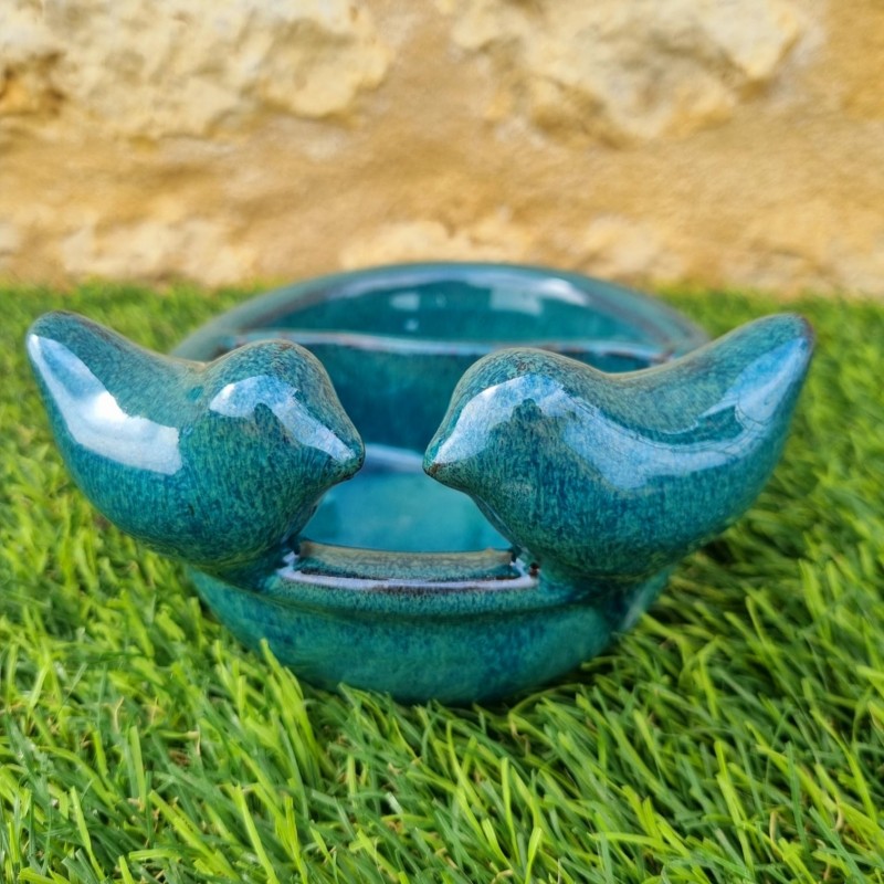  Bain d'oiseaux, mangeoire en terre cuite à posé bleu 28,90 € LEZARD DU JARDIN