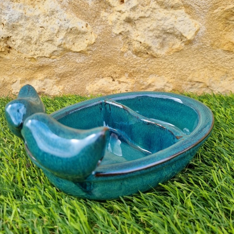  Bain d'oiseaux, mangeoire en terre cuite à posé bleu 28,90 € LEZARD DU JARDIN
