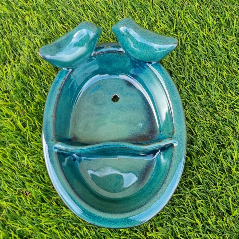  Bain d'oiseaux, mangeoire en terre cuite à posé bleu 28,90 € LEZARD DU JARDIN