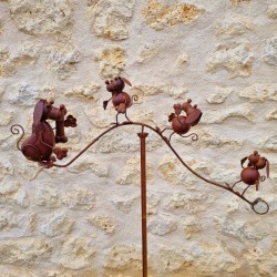 Mobile de Jardin décoration métal chiens. -LEZARD DU JARDIN