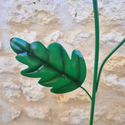 Coquelicot en fer avec feuilles