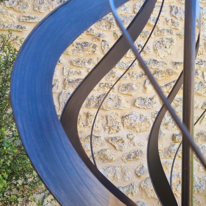 Éolienne décorative de jardin Châteaudun | Moulin à vent en métal marron patiné