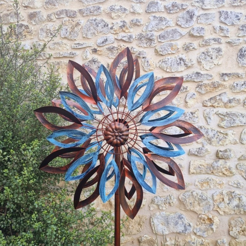 Éolienne, Moulin à Vent girouette de jardin à piquer modèle Tauzia