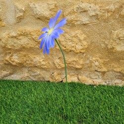 Fleur en fer bleue centre paillettes