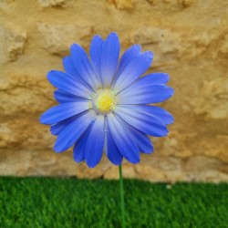 Fleur en fer bleue centre paillettes
