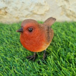 Oiseau en résine rouge