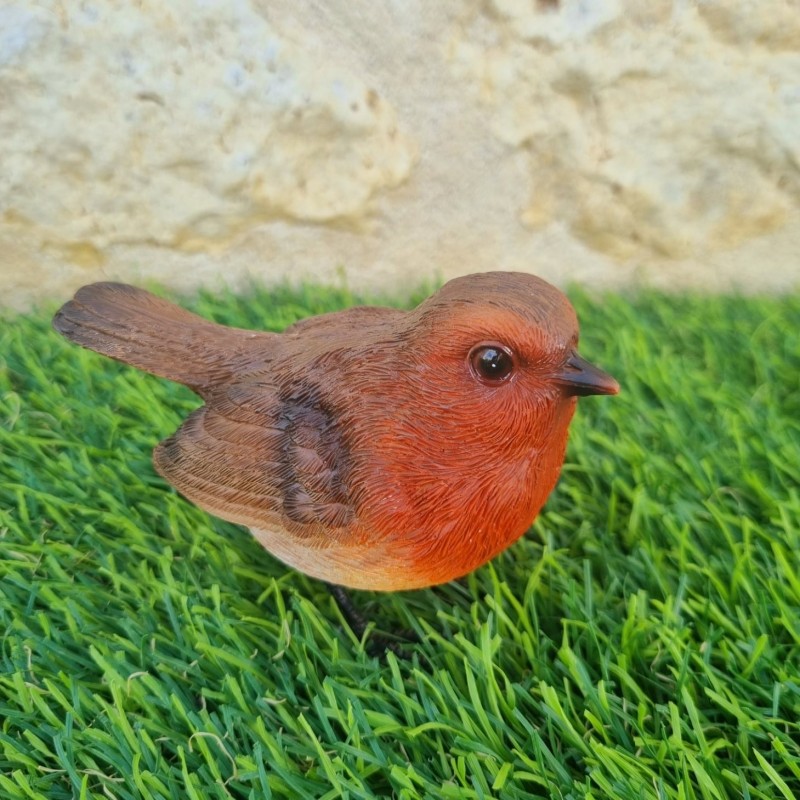 Oiseau en résine rouge