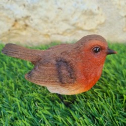 Oiseau en résine rouge