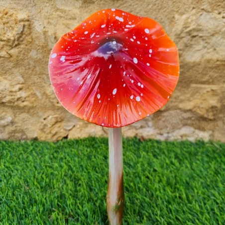  Champignon en fer à planter rouge a poids 14,90 € LEZARD DU JARDIN