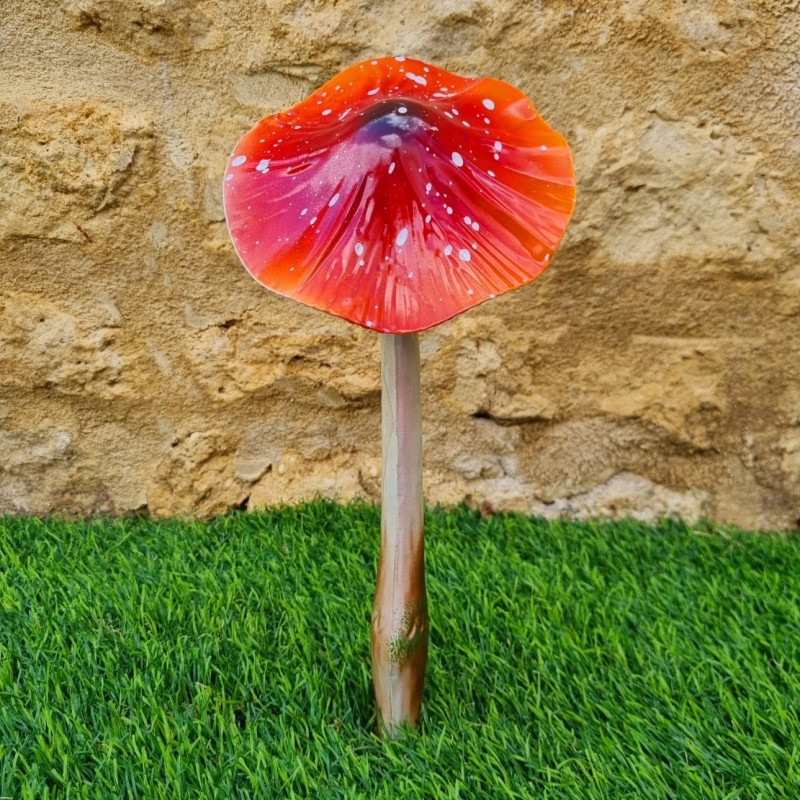  Champignon en fer à planter rouge a poids 14,90 € LEZARD DU JARDIN