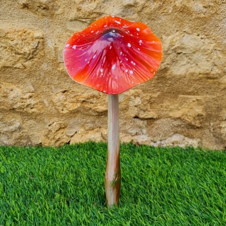  Champignon en fer à planter rouge a poids 14,90 € LEZARD DU JARDIN