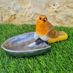 Mangeoire abreuvoir à oiseaux en résine en forme de pelle