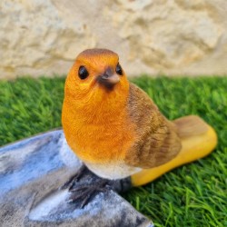 Mangeoire abreuvoir à oiseaux en résine en forme de pelle